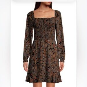 Michael by Michael’ Kors smocked crinkled paisley print dress